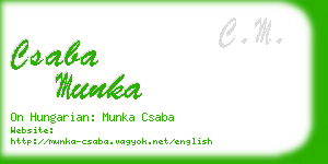 csaba munka business card